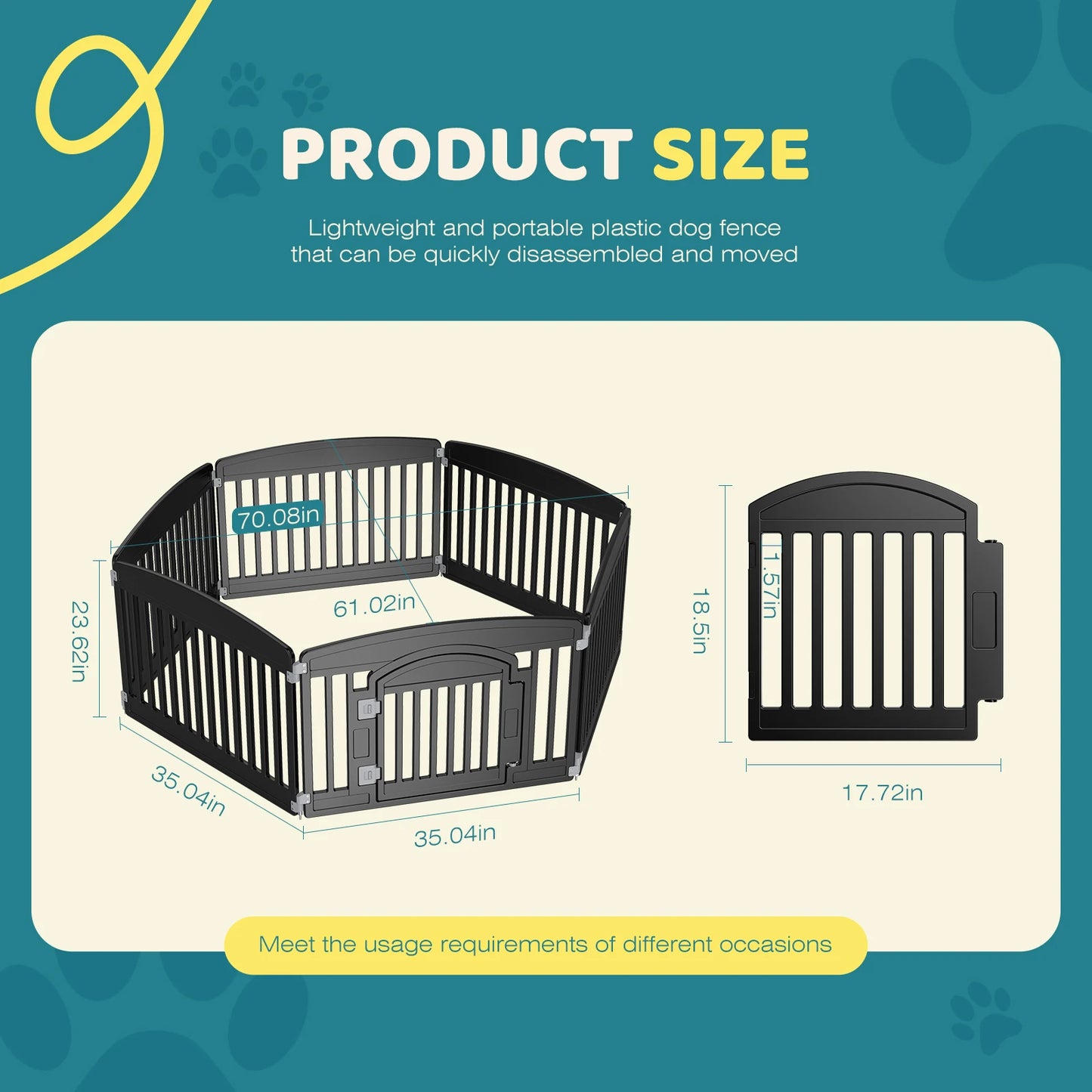 JHK Plastic Expandable Dog Playpen For Indoor And Outdoor Use