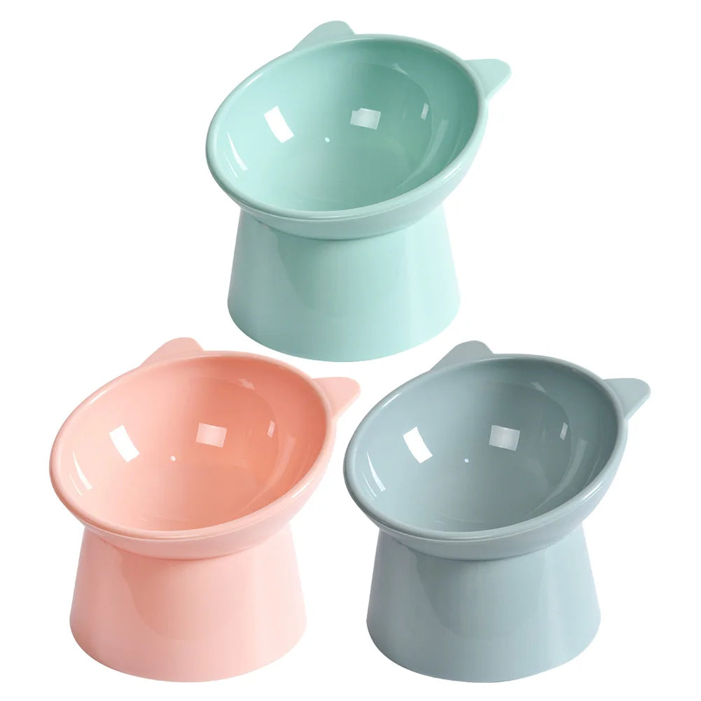 ALLOYSEED Tilted Elevated Cat Food Bowl Non Slip Ergonomic Dish