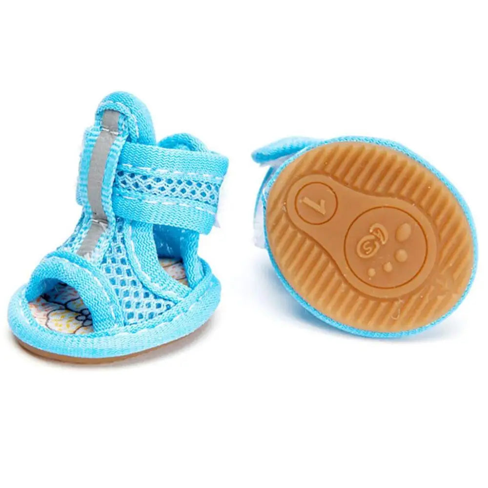 Dog Mesh Sandals Anti Slip Reflective Strap Breathable Shoes