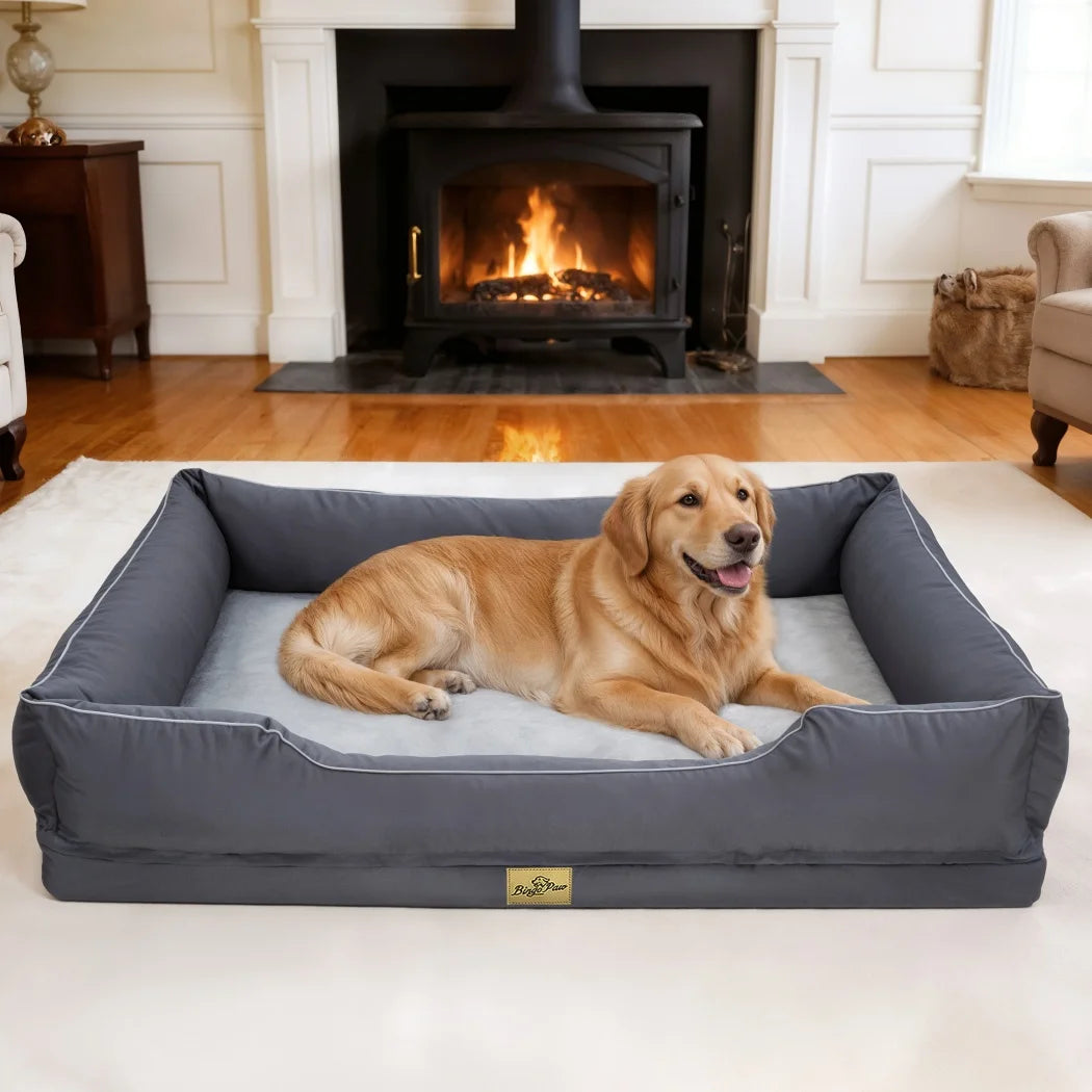 BORWART CN Orthopedic Dog Bed With Bolster Support