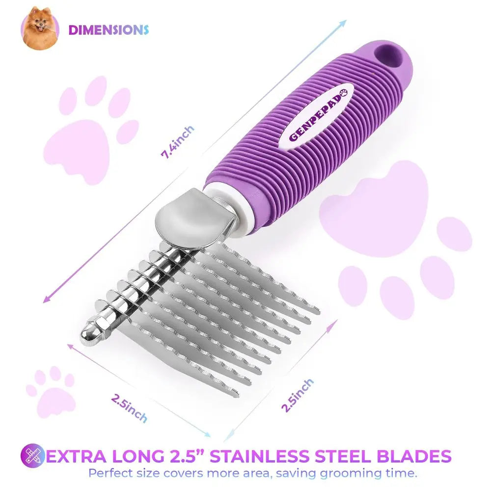 Dematting Undercoat Rake For Dogs And Cats Stainless Steel Blades