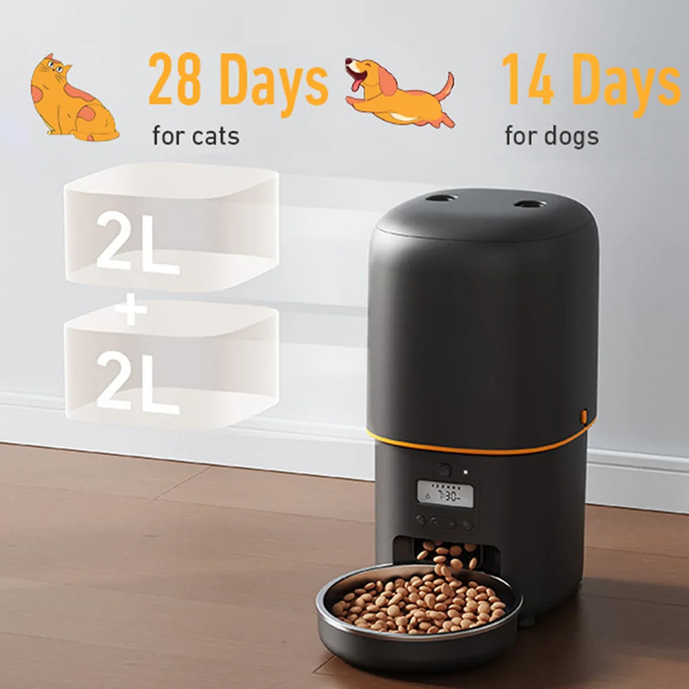 Nityers Automatic Cat Feeder With Timed Dispenser And Stainless Bowl