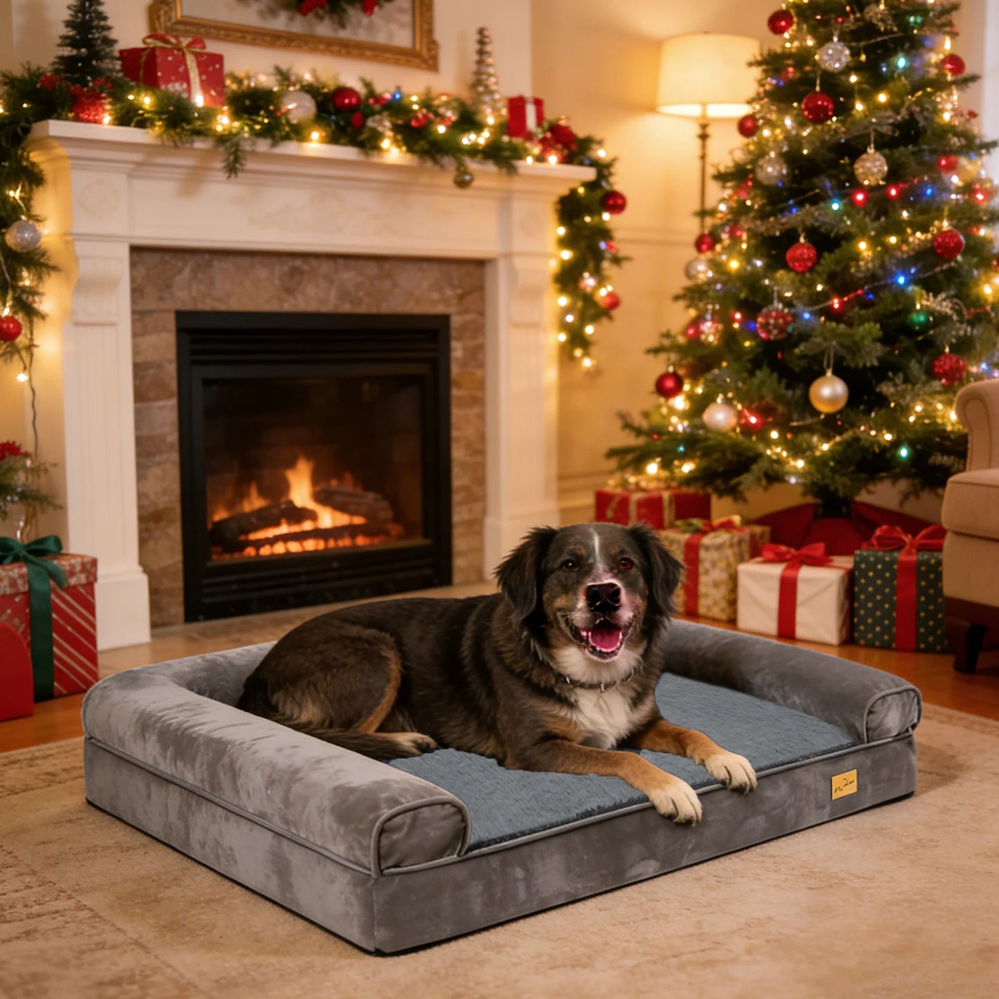 BORWART Calming Orthopedic Memory Foam Dog Bed With Removable Cover