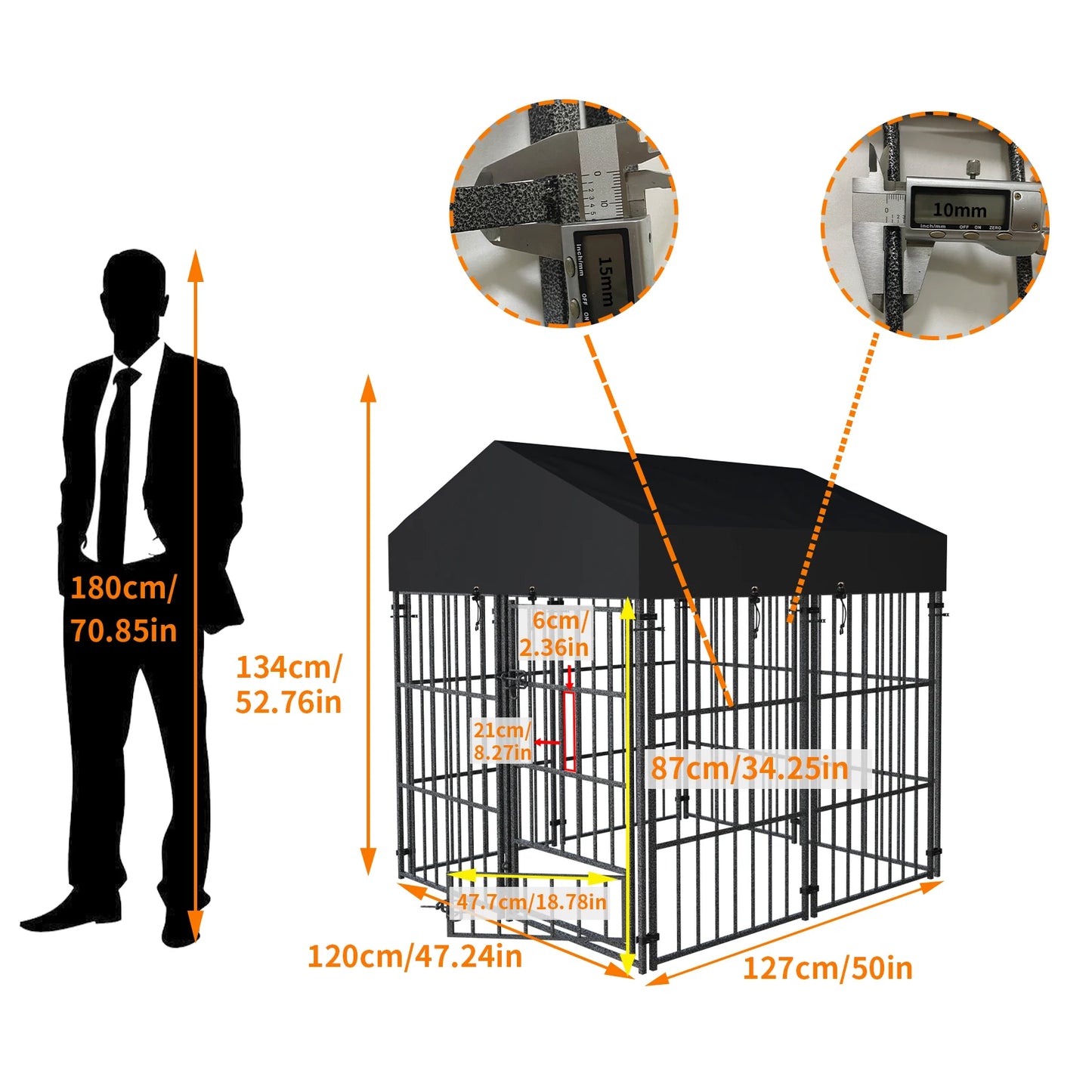 Outdoor Heavy Duty Dog Kennel With Roof For Large Dogs