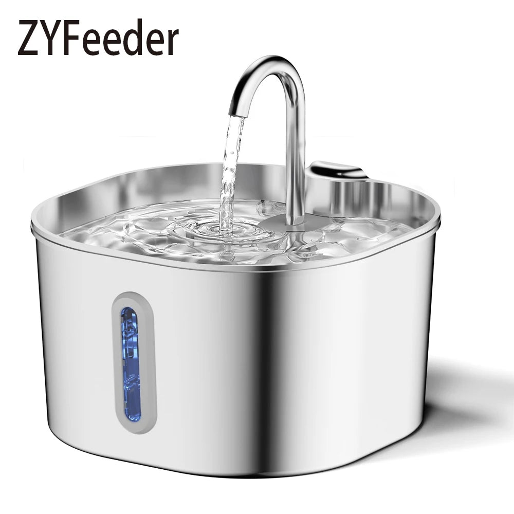 Automatic Stainless Steel Pet Water Fountain With Window