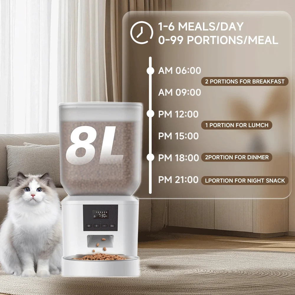 Nityers Automatic Cat Feeder With Timed Dispenser And Voice Recorder