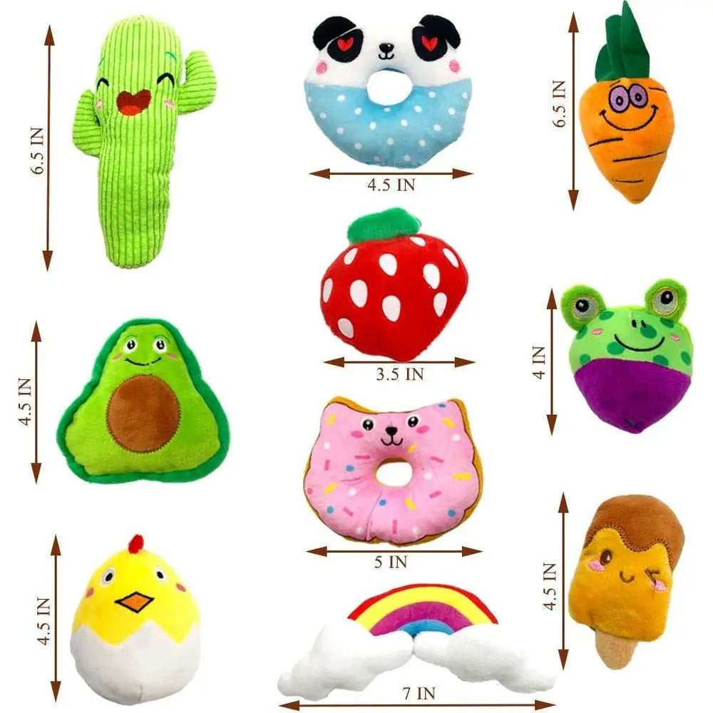 Squeaky Plush Dog Toys Pack for Small and Medium Pets