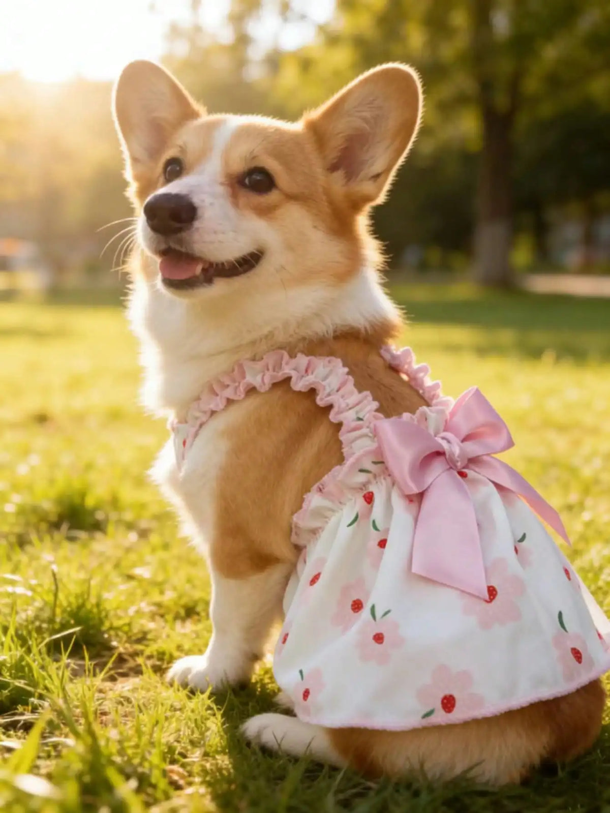 Romantic Ditsy Floral Sleeveless Pet Dress For Small Dogs