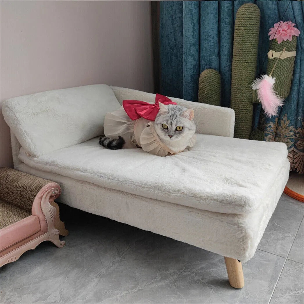 BORWART Luxury Elevated Dog Sofa Bed With Backrest