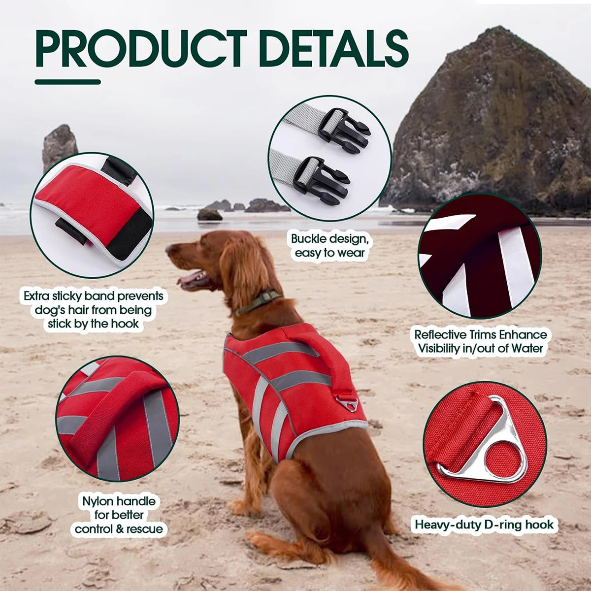Premium Waterproof Dog Life Jacket With Reflective Stripes