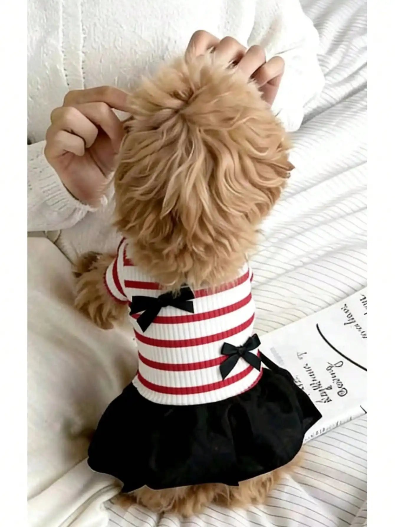 Dog Striped Casual Dress Lightweight Airy Fabric Pet Clothes