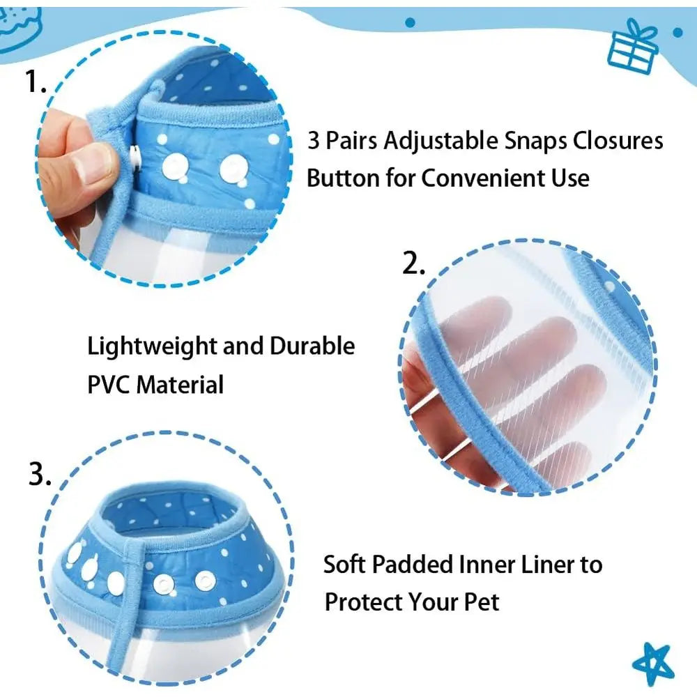 Adjustable Pet Cone Recovery Collar For Small Dogs And Puppies