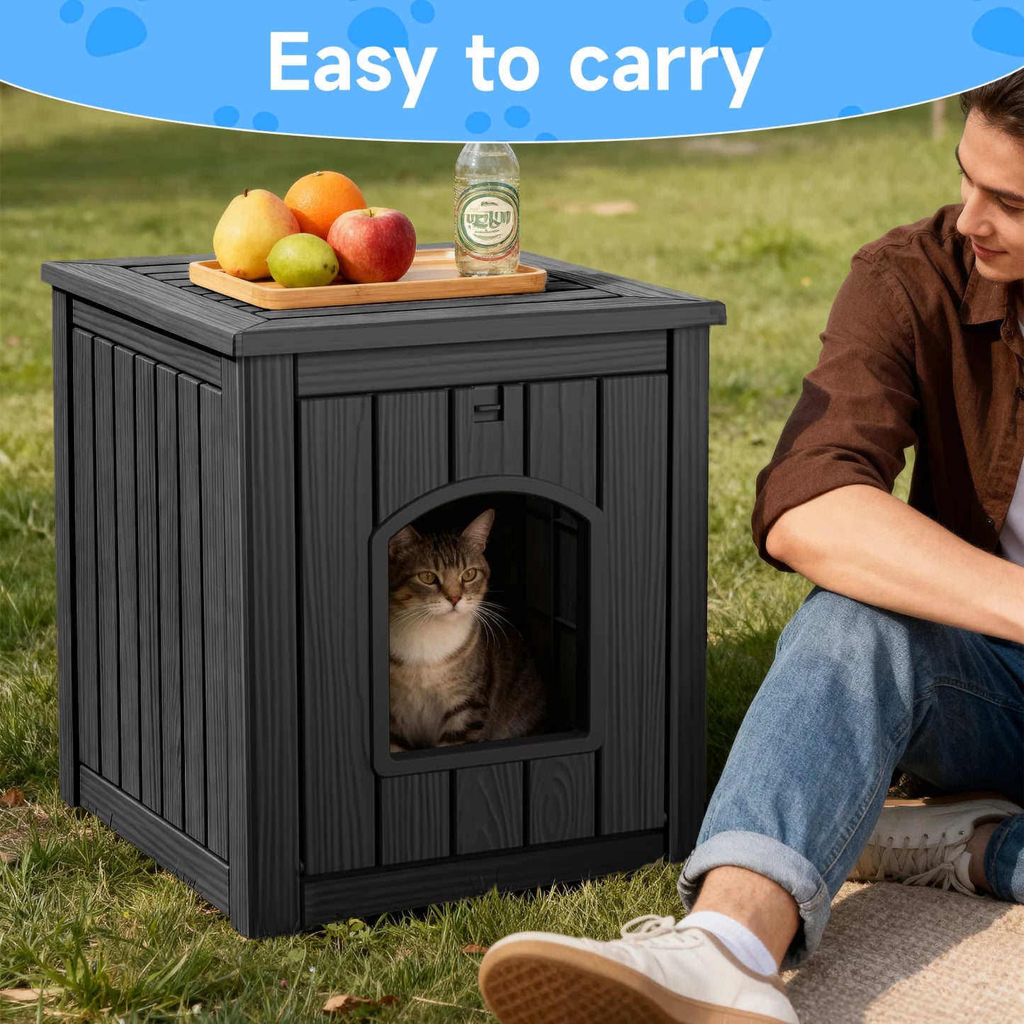30 Gallon Resin 2-in-1 Cat House End Table