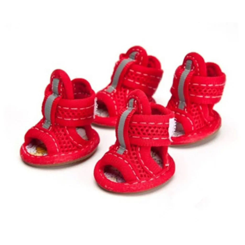 Dog Mesh Sandals Anti Slip Reflective Strap Breathable Shoes