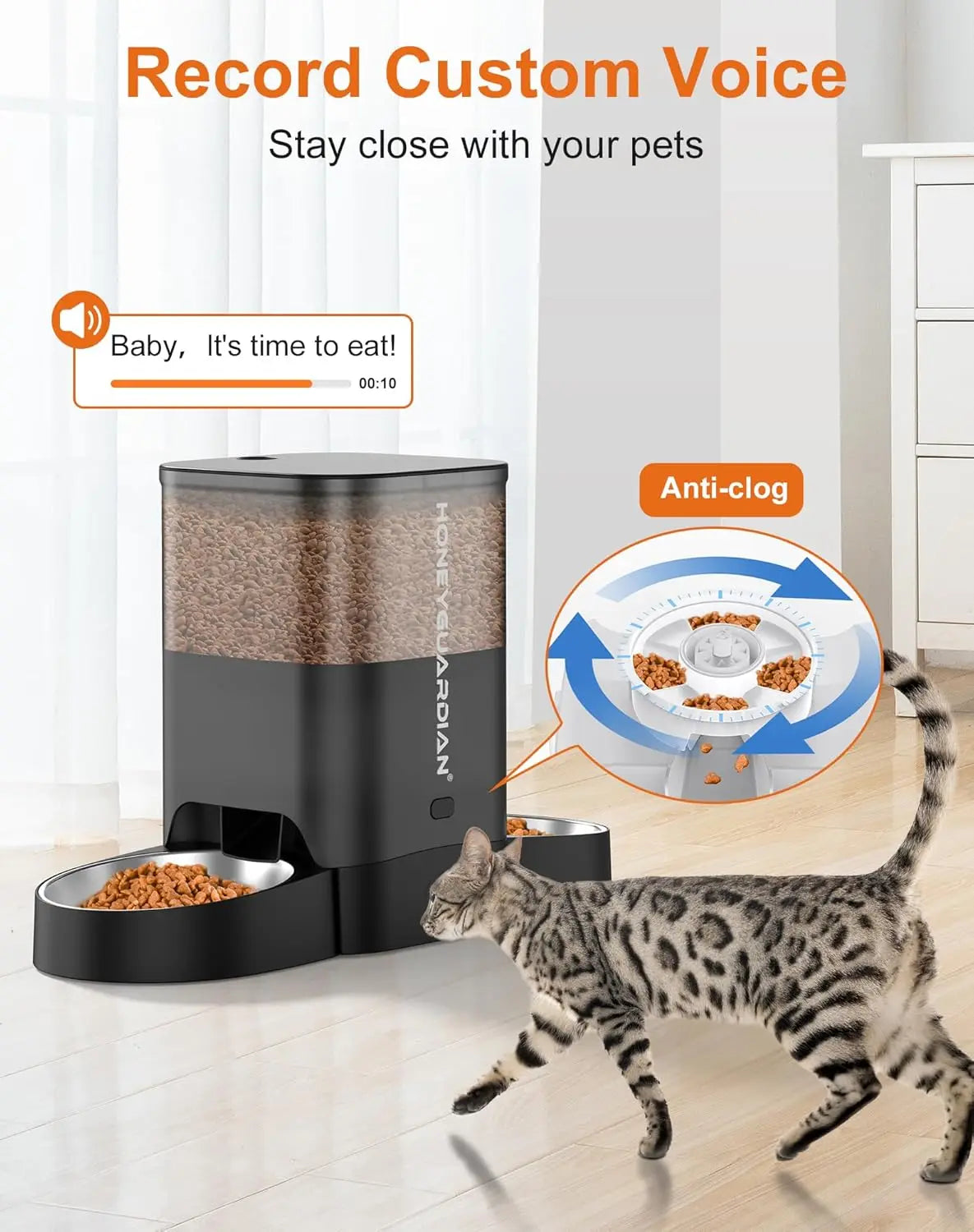 Smart Cat Feeder For Two Cats With WiFi App Control