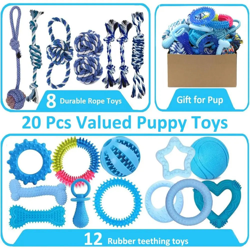 20 Pack Puppy Chew Toys Bundle For Teething Puppies