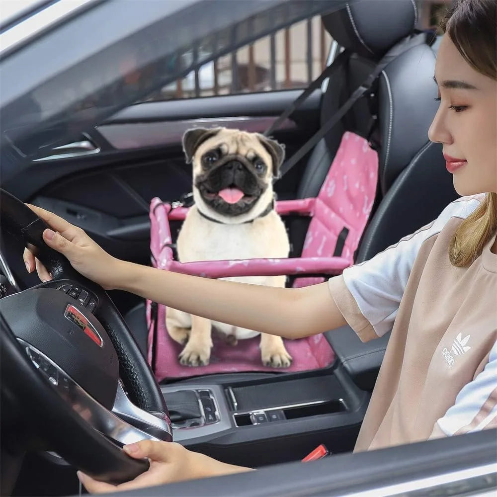 Waterproof Pet Car Seat For Small Dogs Cats Oxford Booster With Seatbelt
