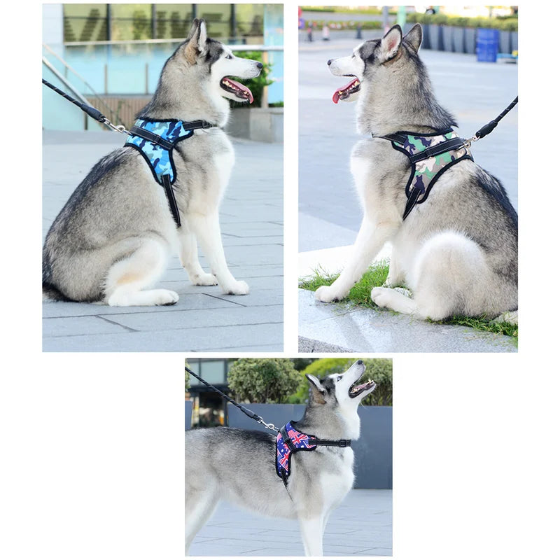 No Pull Dog Harness Reflective Adjustable Vest With Top Handle