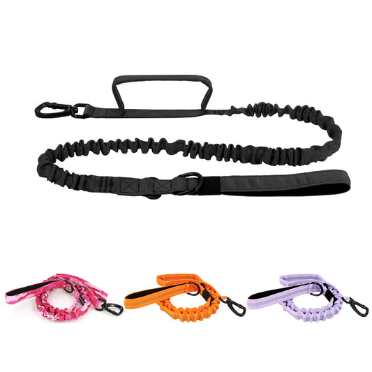 Military Style Tactical Dog Leash With Adjustable Elastic Rope