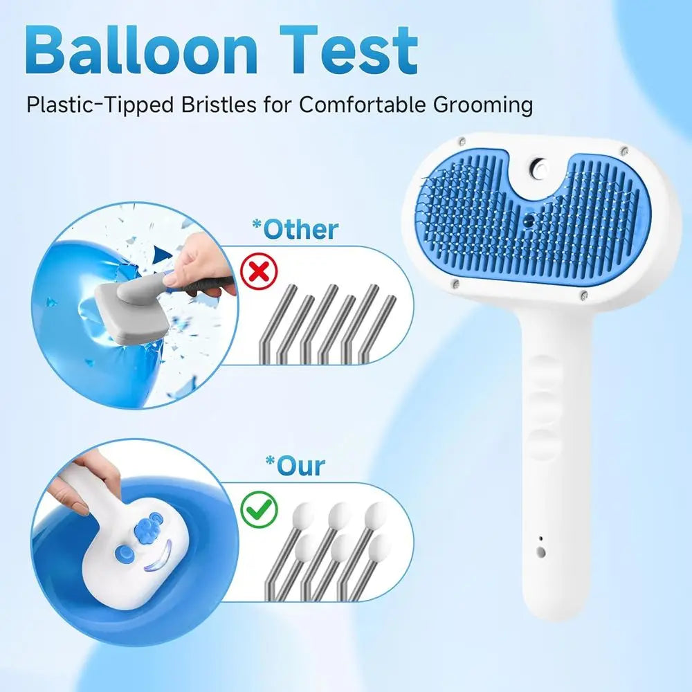 Steam Grooming Brush for Pets Deshedding and Hair Removal