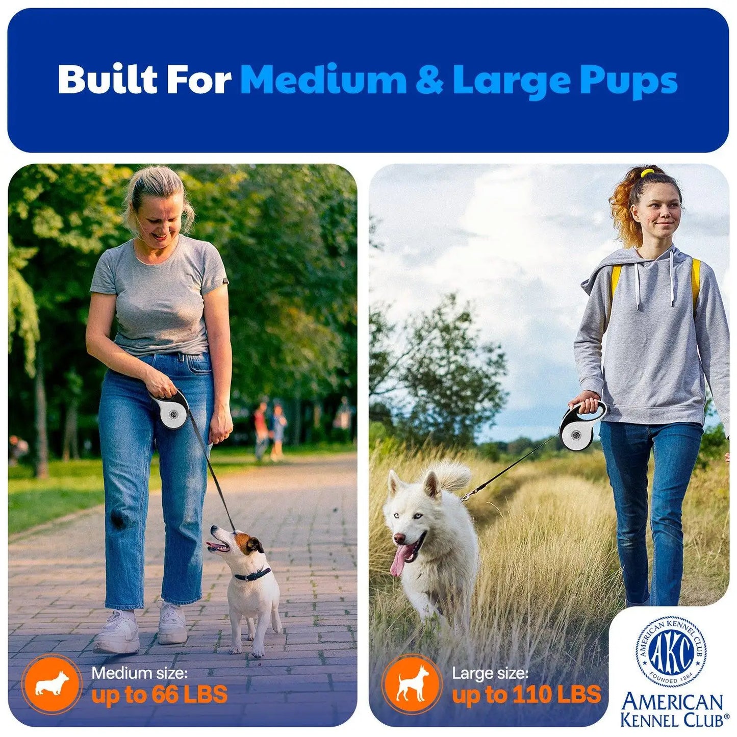 Retractable Dog Leash With One Hand Brake And Heavy Duty