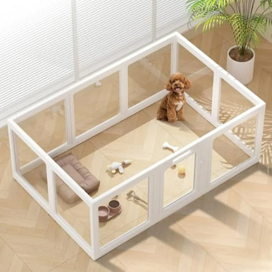 Clear Acrylic Dog Playpen Indoor Pet Pen for Dogs Cats