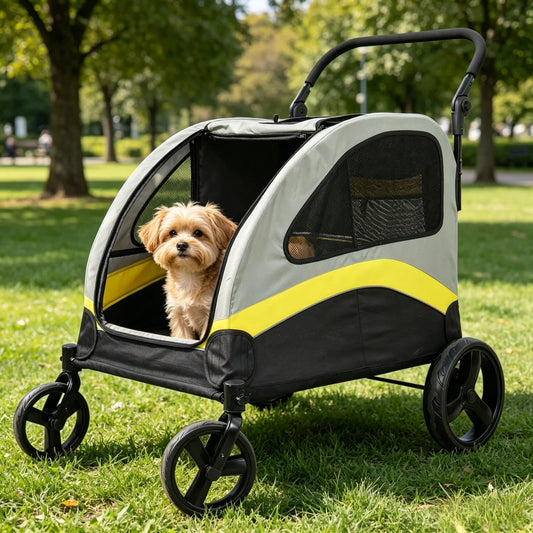 Dog Stroller for Two Dogs Foldable Pet Pram with Wheels