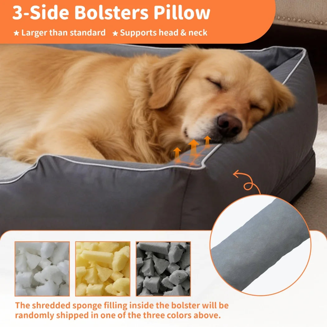 BORWART CN Orthopedic Dog Bed With Bolster Support