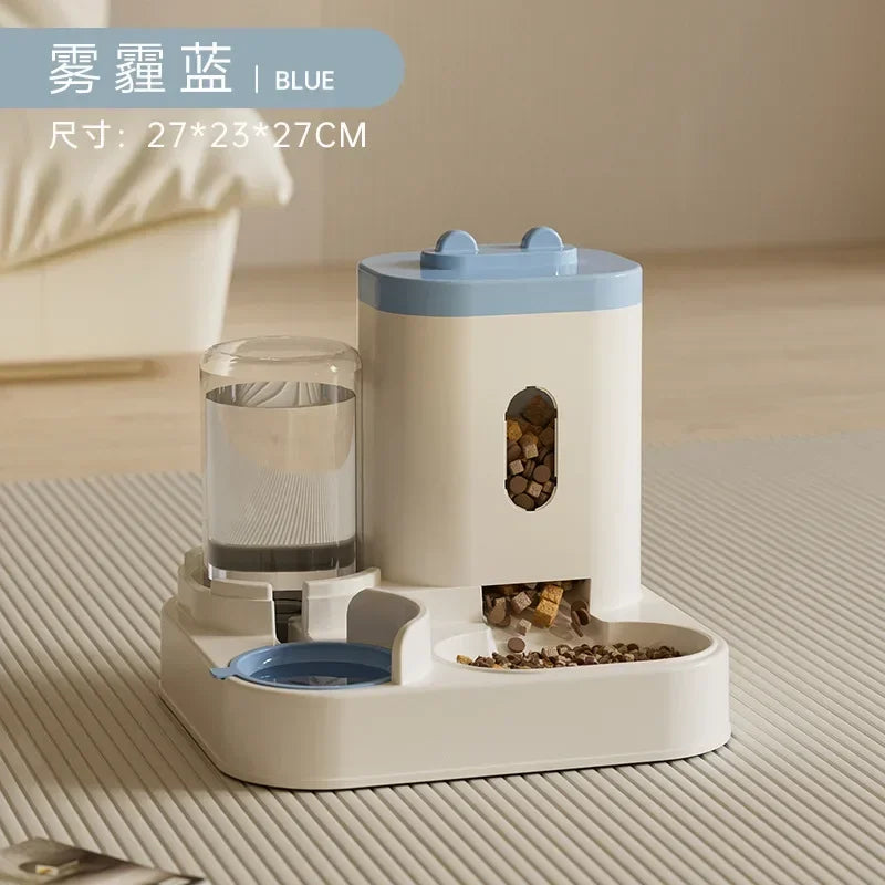Automatic Pet Feeder And Water Fountain Bowl With Large Capacity