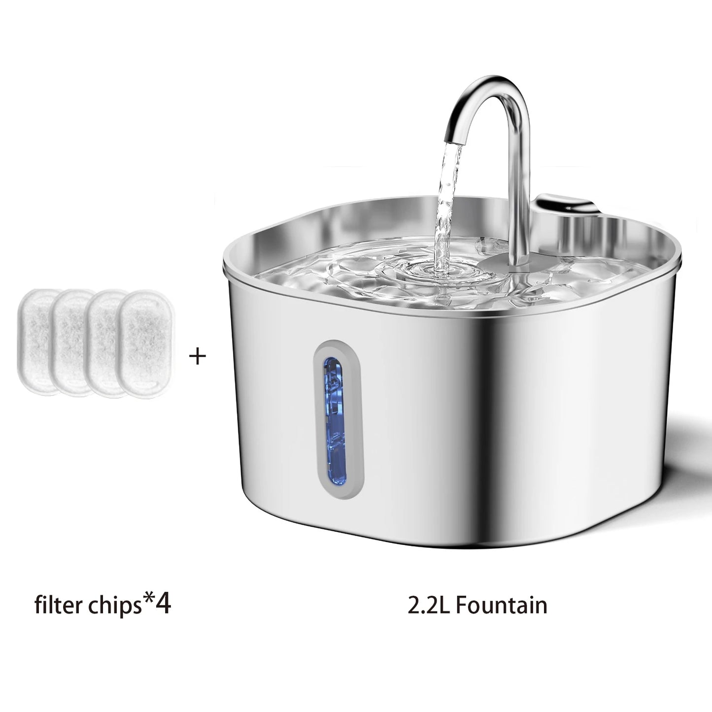 Automatic Stainless Steel Pet Water Fountain With Window