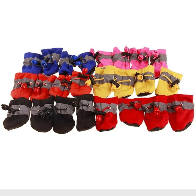 Waterproof Pet Shoes For Dogs And Cats 4-Piece Anti-Slip Boots