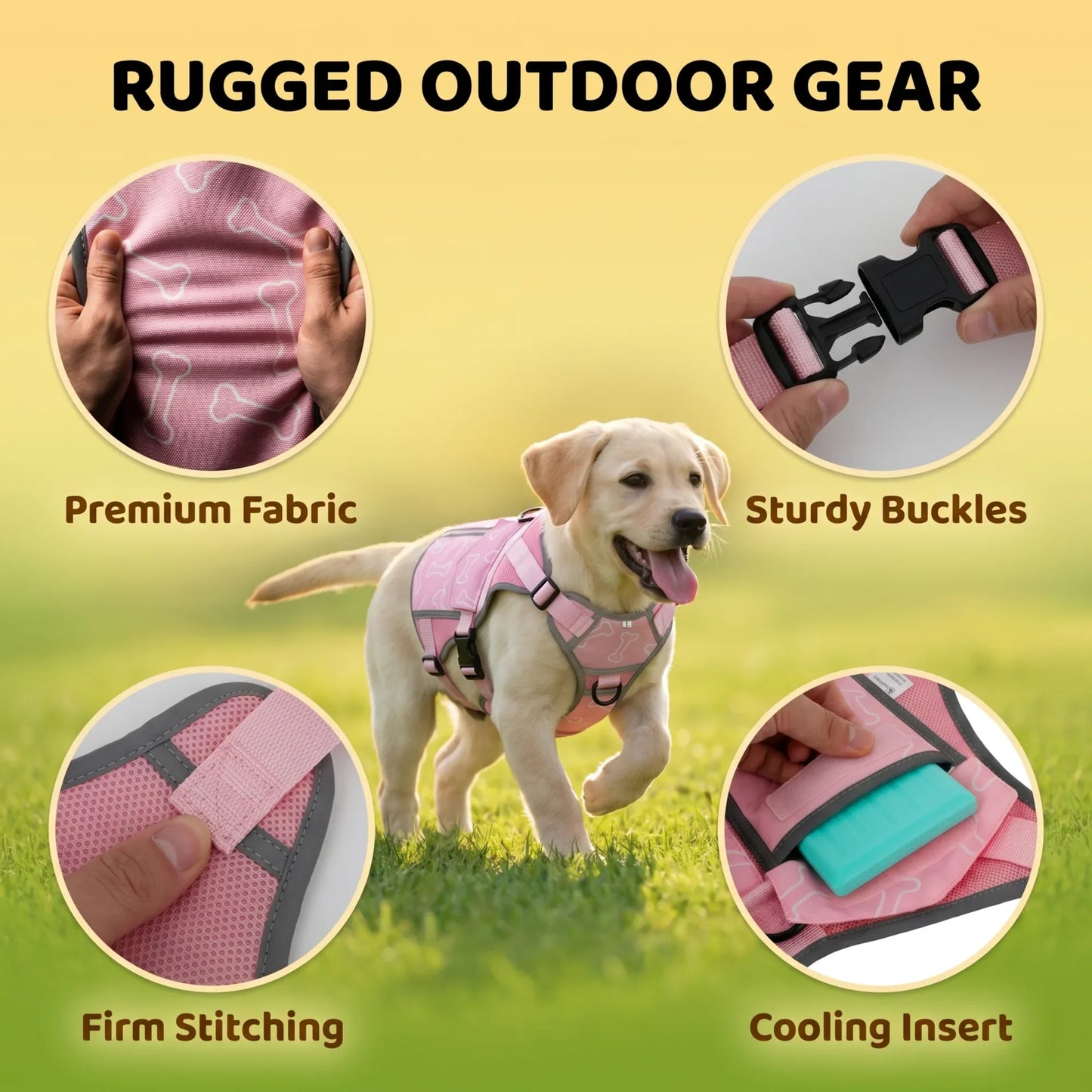 Dog Cooling Vest Harness for Outdoor Walking and Training