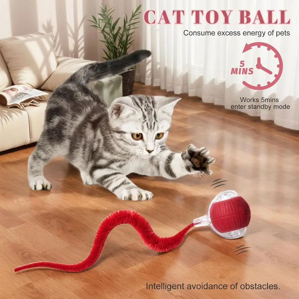 Interactive Automatic Rolling Cat Toy For Playful Indoor Pets