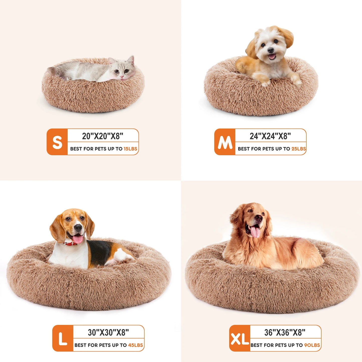 JHK Calming Dog Bed For Medium And Large Dogs Washable