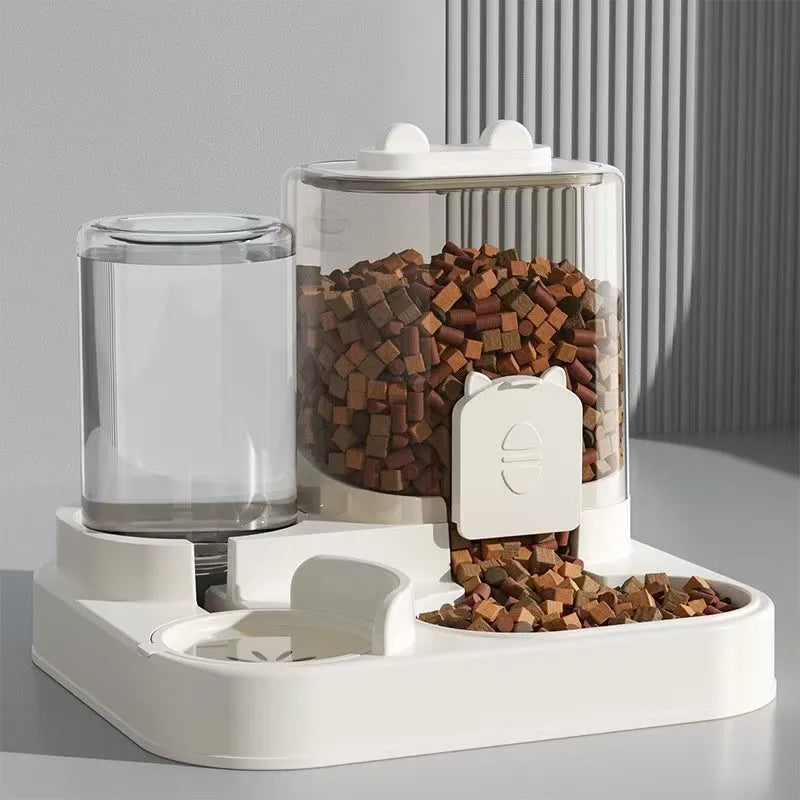 Automatic Pet Feeder And Water Fountain Bowl With Large Capacity