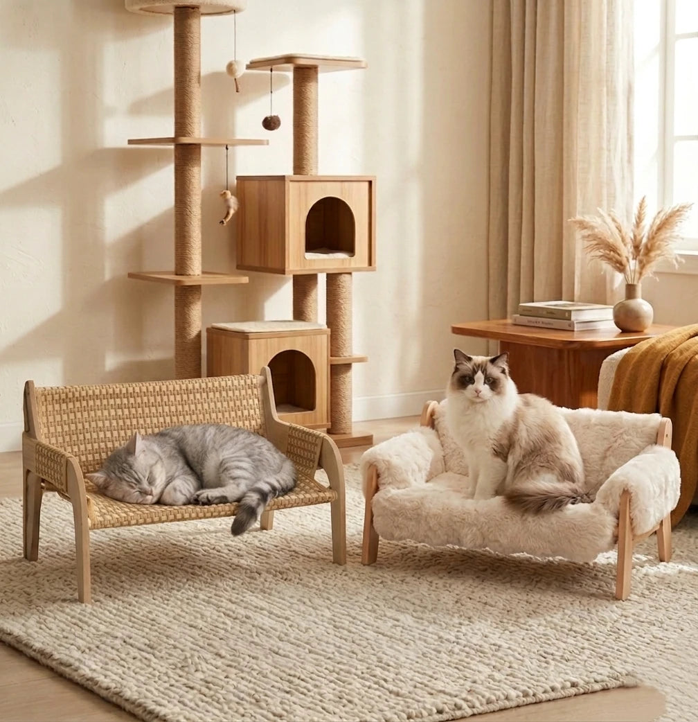 Lightweight Solid Wood Pet Sofa Bed For Cats And Dogs