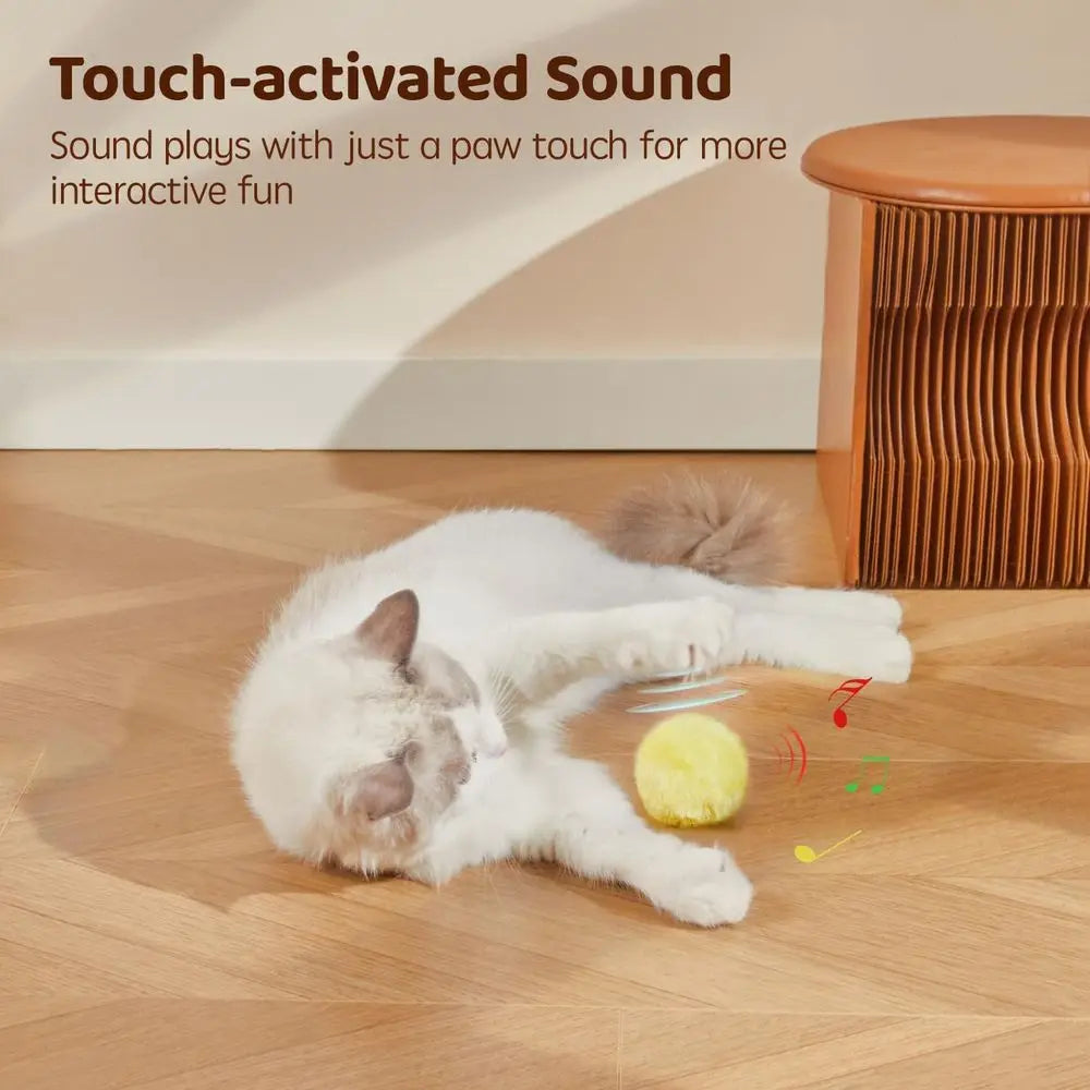 Interactive Chirping Cat Toy Balls With Silvervine Catnip