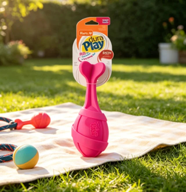 Hartz Dura Play Bacon Scented Latex Rocket Dog Toy