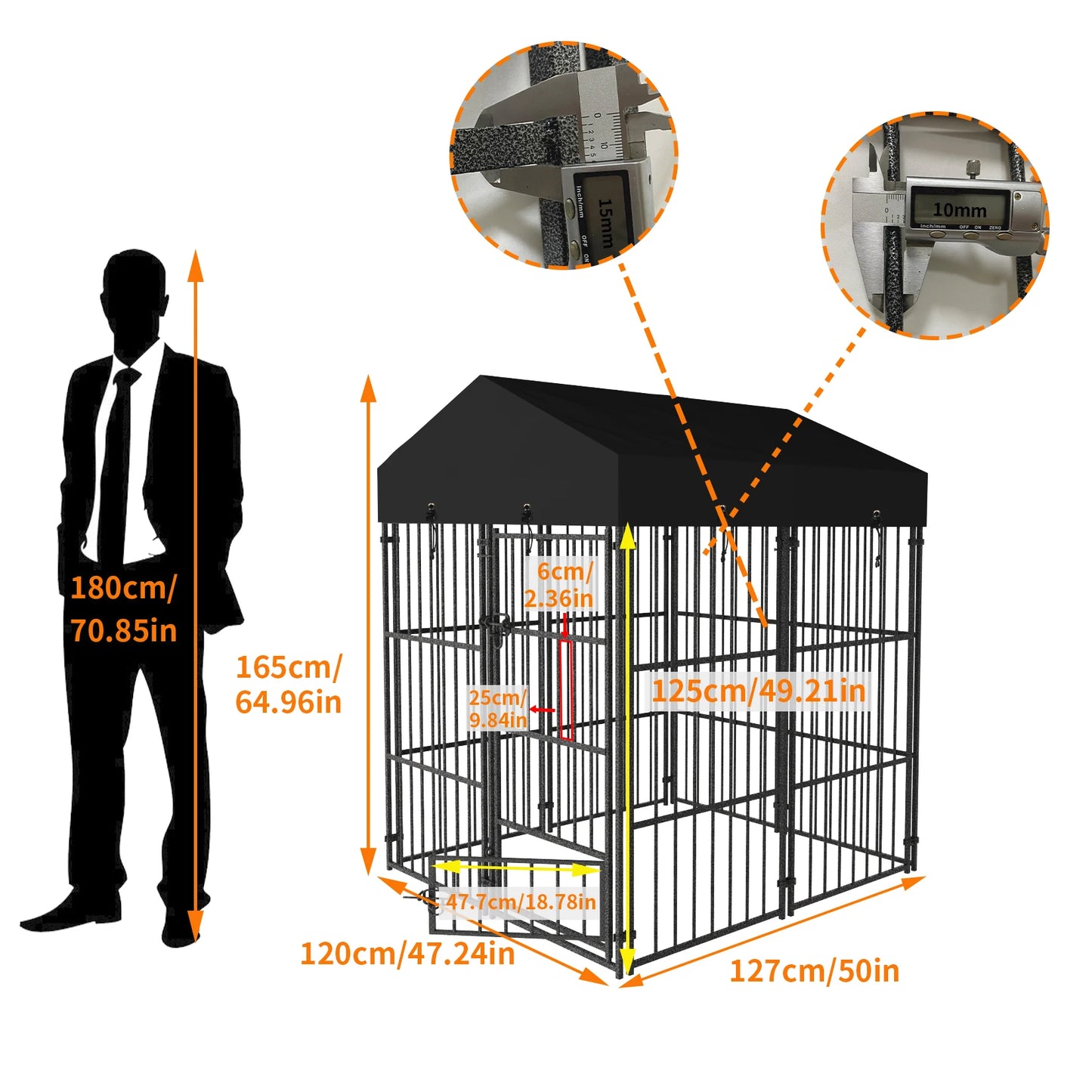 Outdoor Heavy Duty Dog Kennel With Roof For Large Dogs