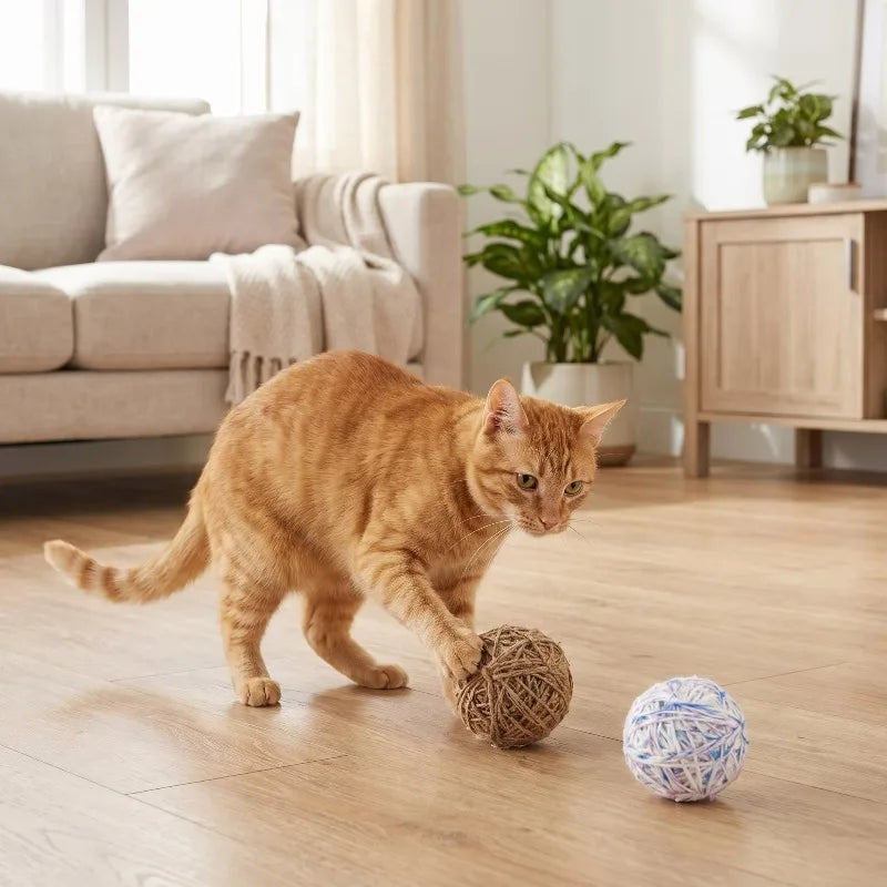 Yarn Ball Cat Toys With Rattle Sounds For Engaging Playtime