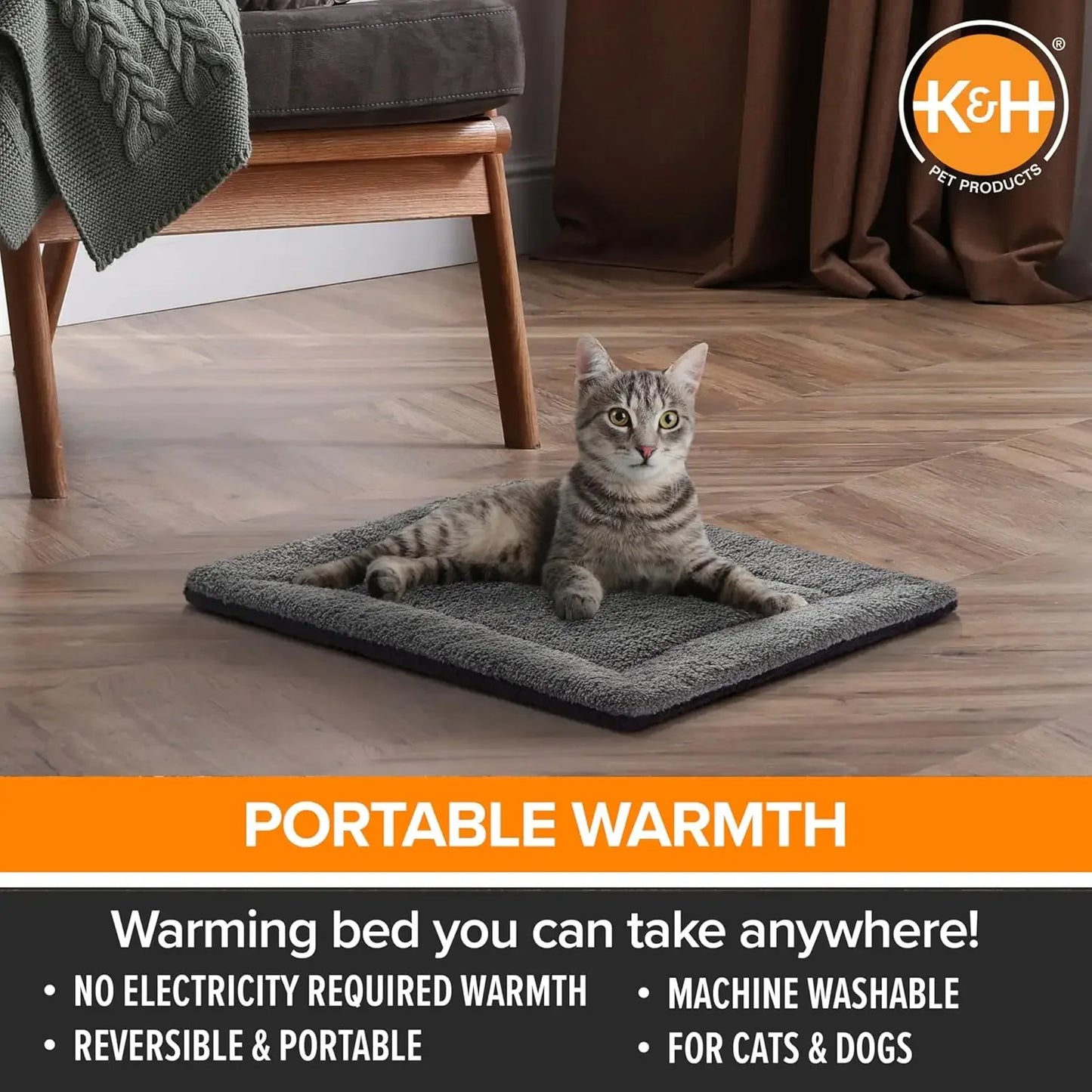 Self-Warming Cat Bed Pad Reversible Heating Mat For Pets