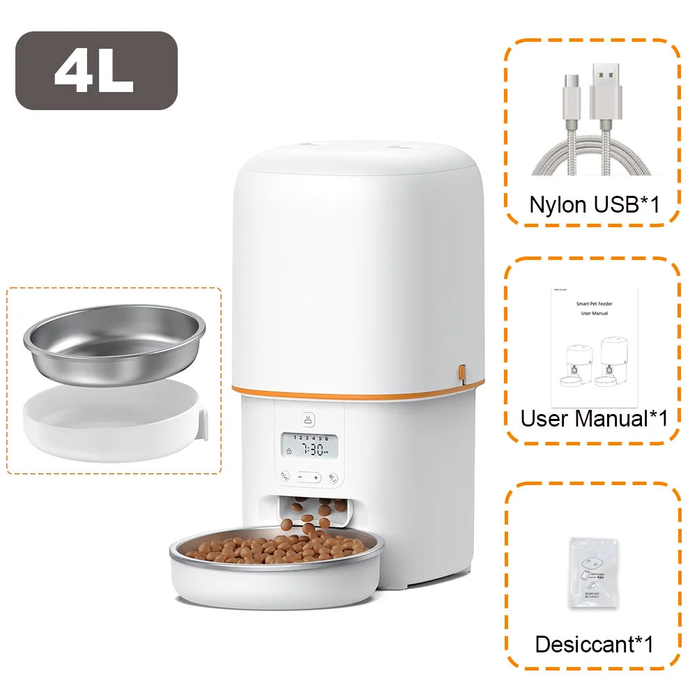 Nityers Automatic Cat Feeder With Timed Dispenser And Stainless Bowl