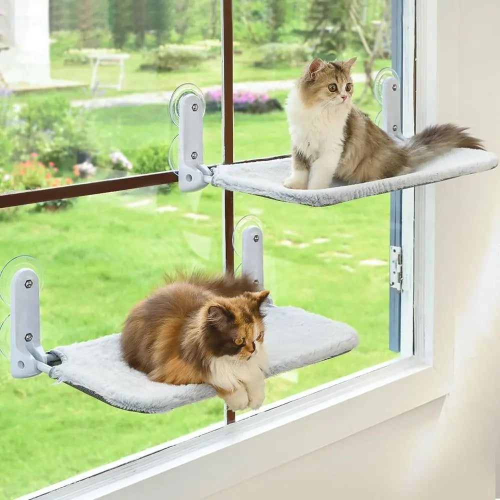 Cat Window Perch Hammock With Metal Suction Cups Reversible Cover