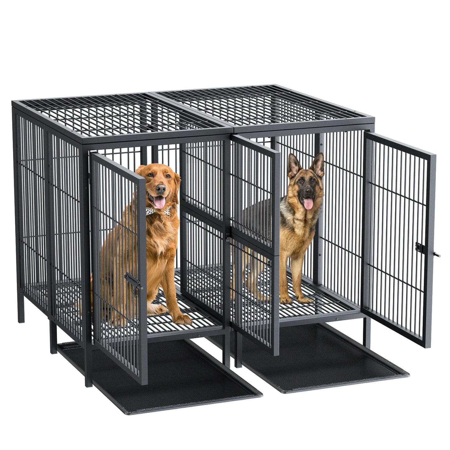 BORWART Heavy Duty Large Dog Crate With Removable Divider