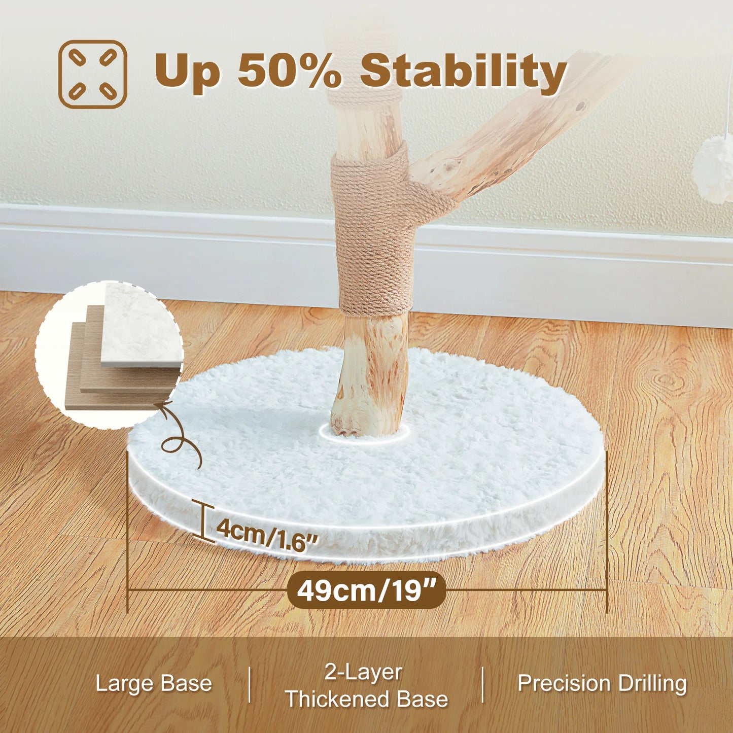 PAWZ Road Wood Cat Tree With Wicker Basket Bed Sisal