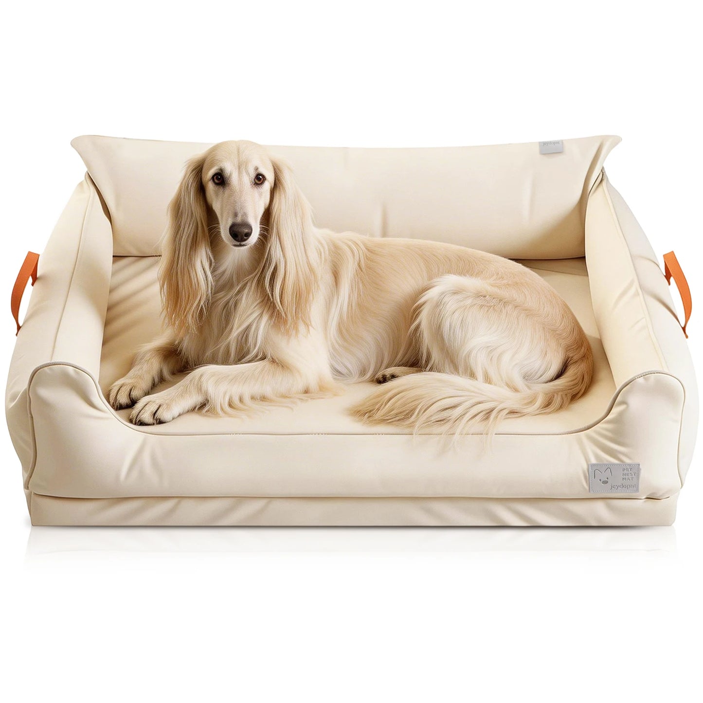 Leather Plush Donut Dog Bed For Pets, Cozy Snuggle Mat