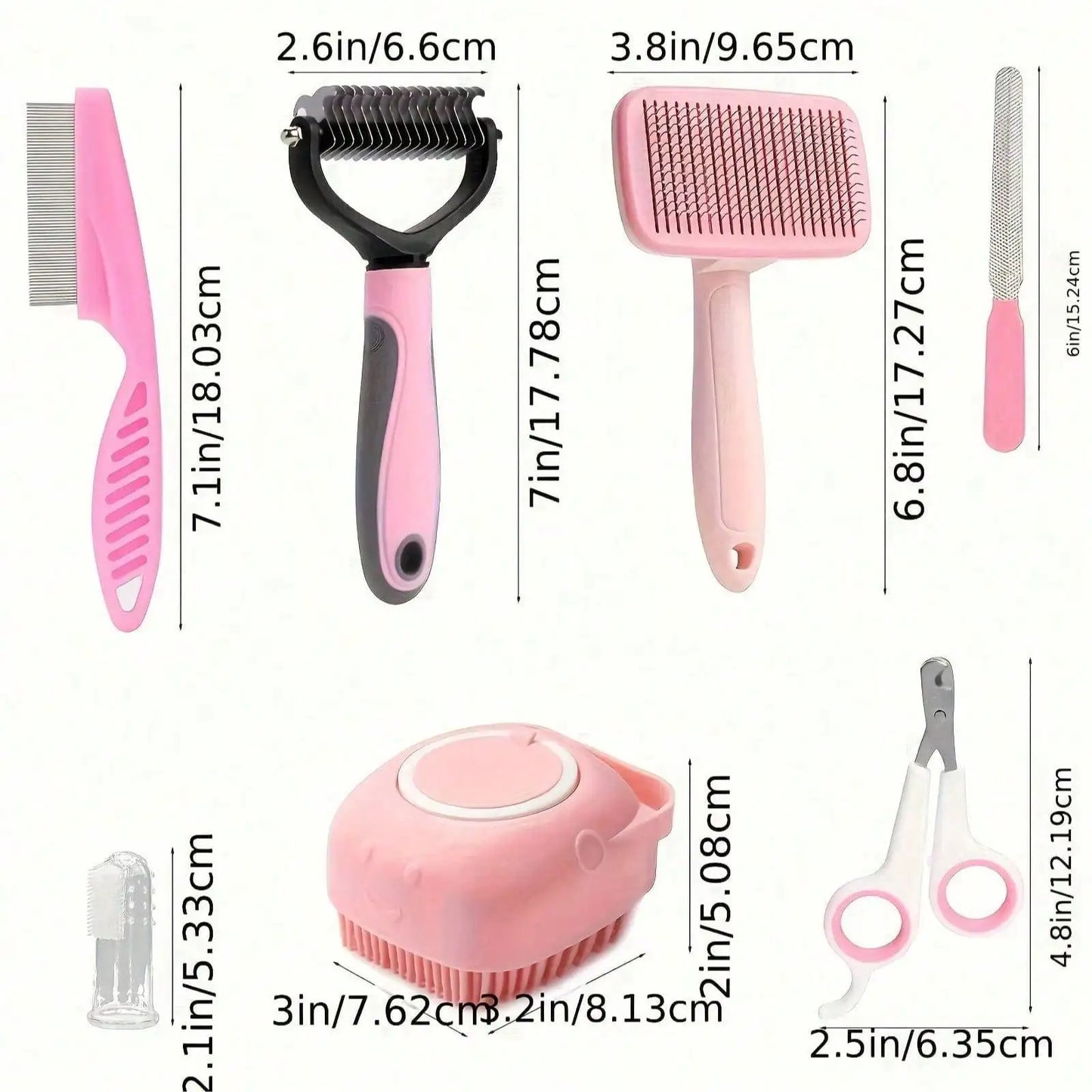 Pet Grooming Kit Nail Clippers Flea Comb And Dental Toothbrush