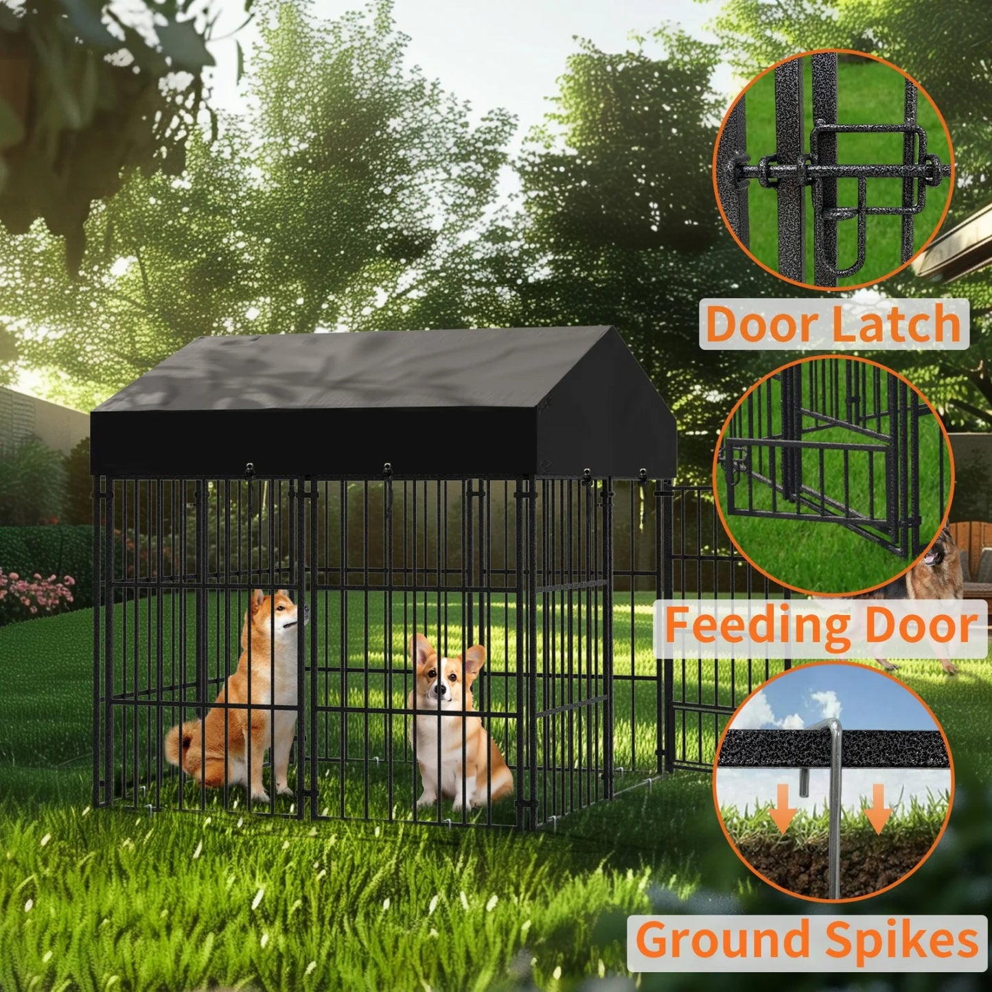 Outdoor Heavy Duty Dog Kennel With Roof For Large Dogs