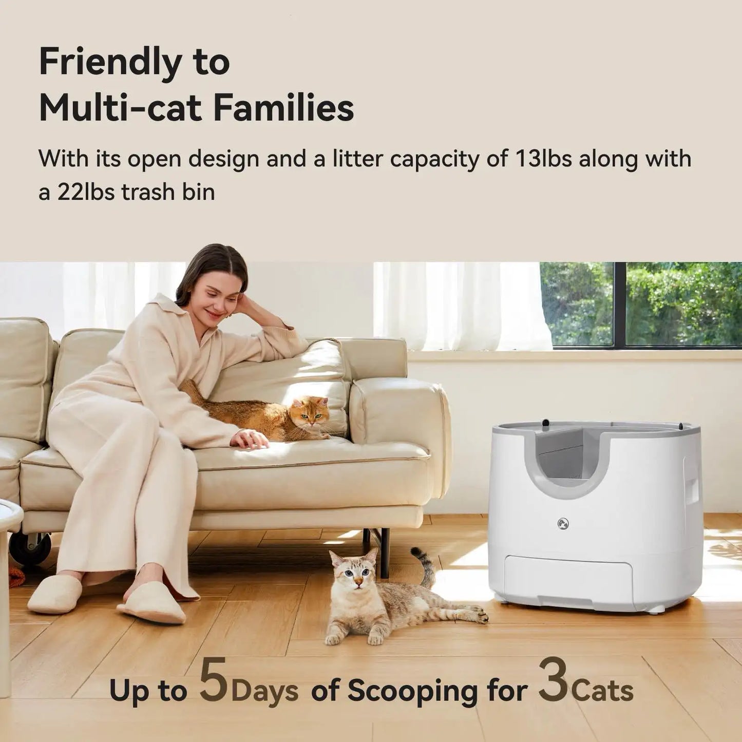 Furoomate Automatic Cat Litter Box Self Cleaning 11L
