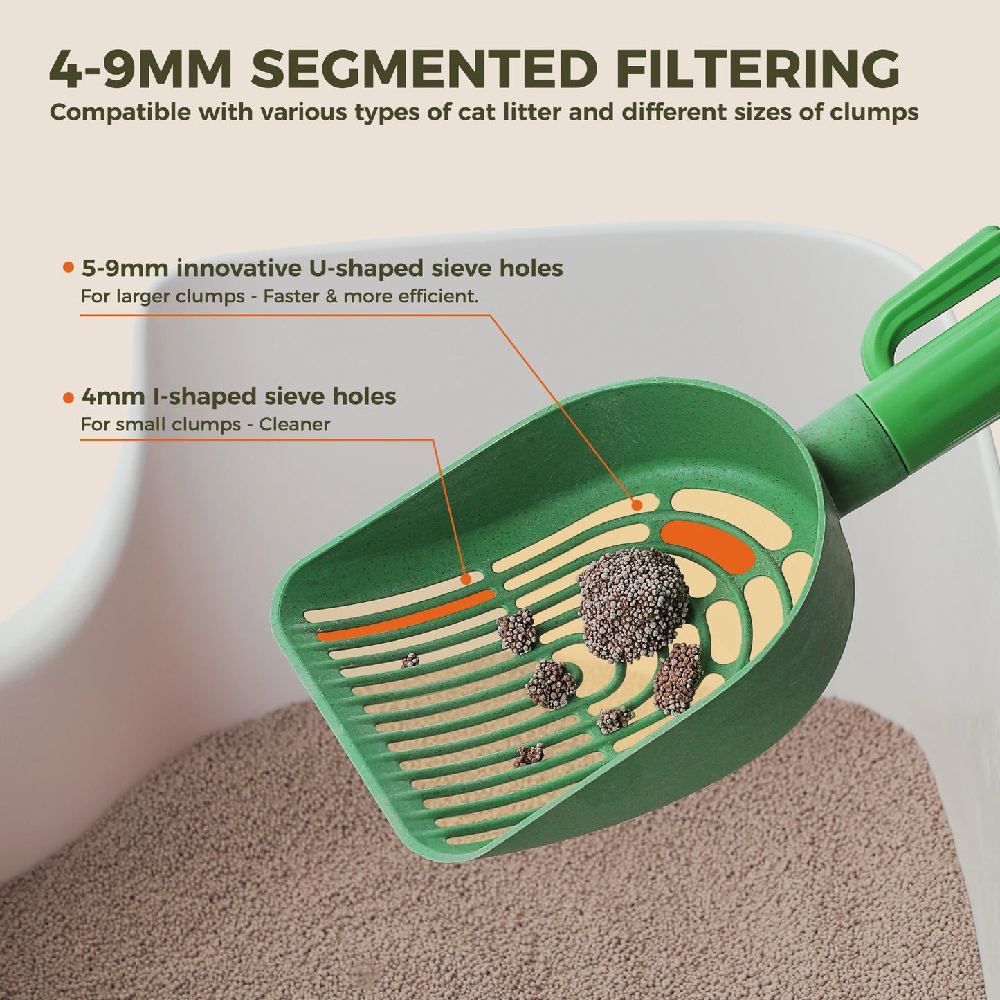 Cactus Cat Litter Scooper With Holder And Wheat Straw Shovels